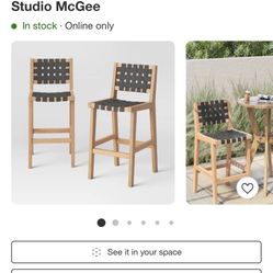 Studio McGee 2pk Bar Height Chairs  
