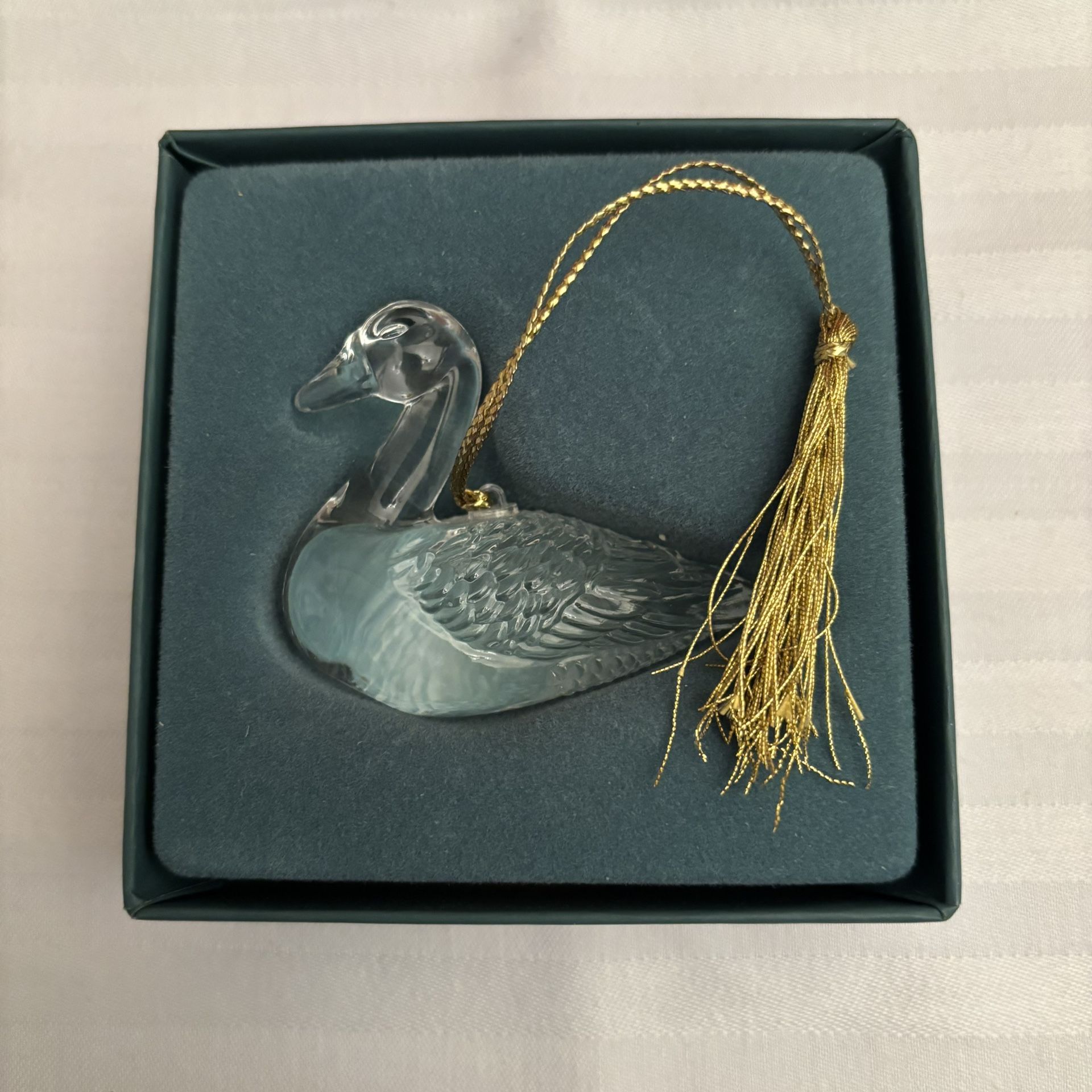 🕊️ Lenox Crystal Goose Christmas Ornament – Vintage Elegance with Original Box