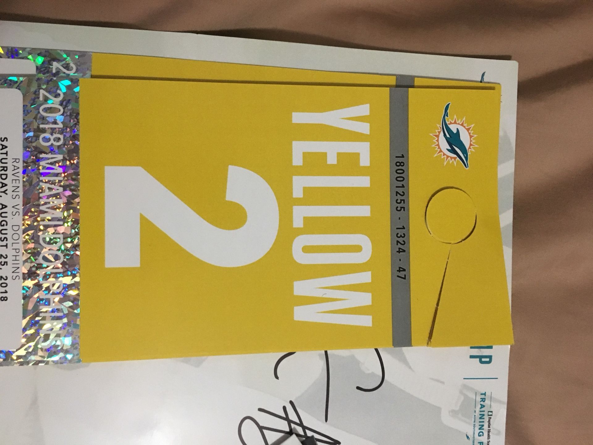 DOLPHINS VS. RAVENS PARKING PASS