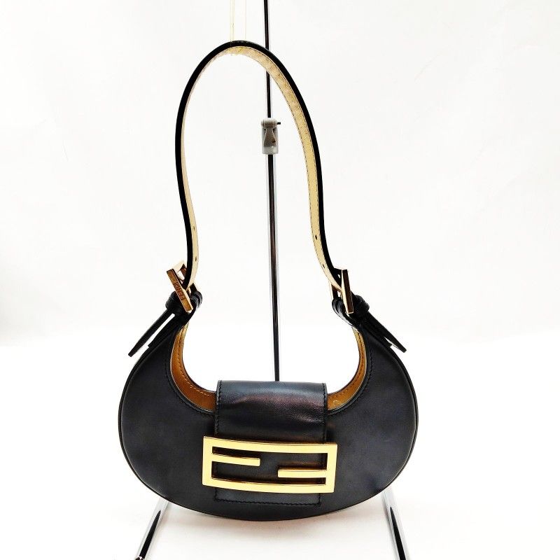 Fendi Hand Bag Navy Blue Leather