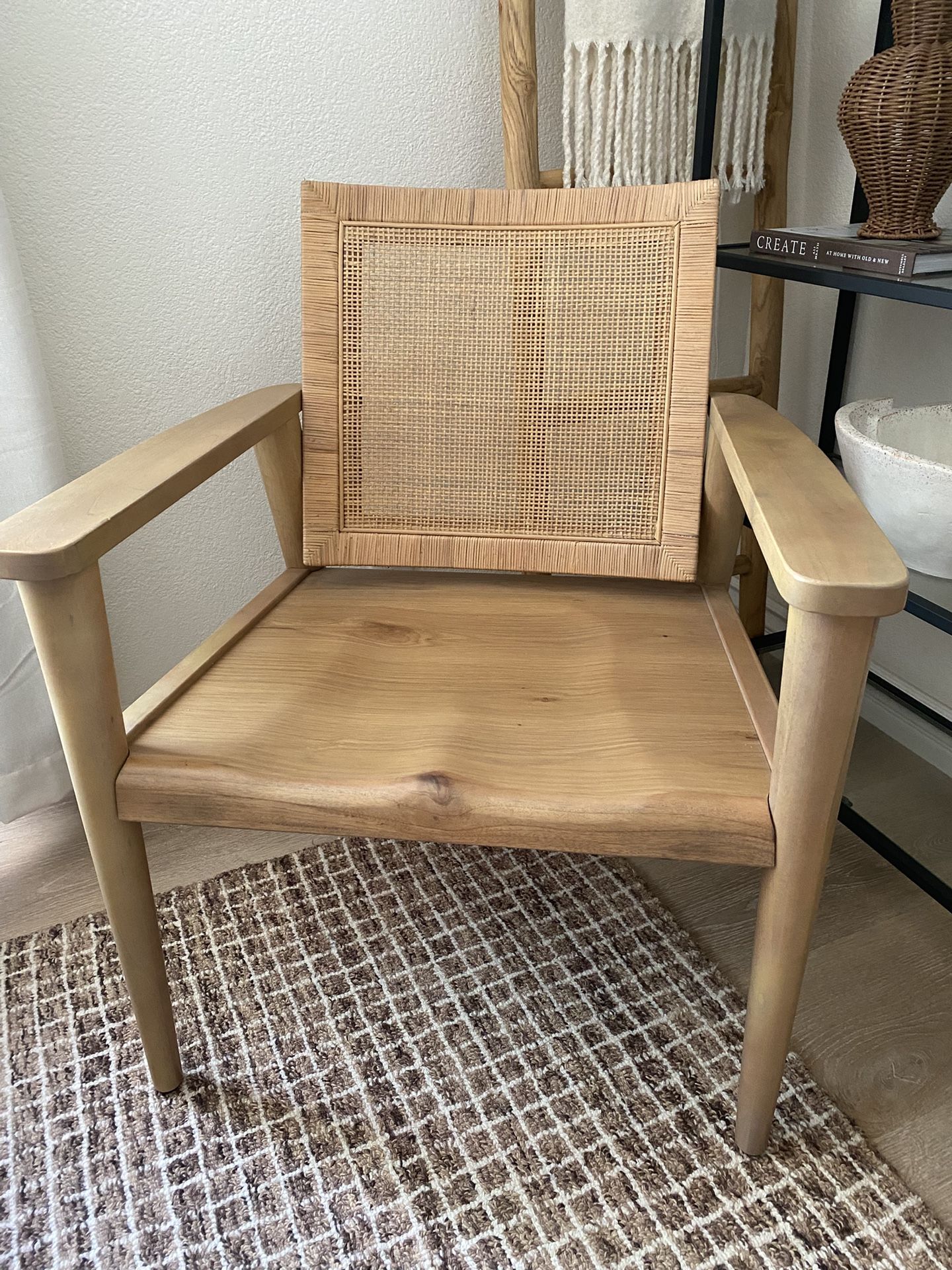 (2) Hearth & Hand with Magnolia Wood and Cane Accent Chair from Target. Not sold separately