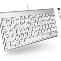 Macally Wired Keyboard for Mac | Compatible Apple Keyboard (78 Keys, Plug and Play USB) Compatible with MacBook Pro/Air, iMac, Mac mini/Pro, Laptop, C