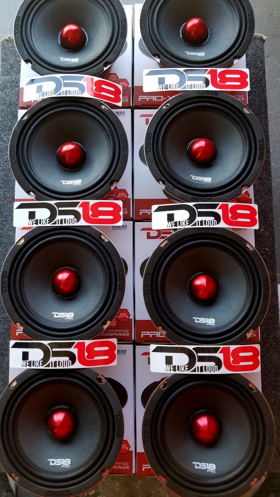 Ds18 Pro X series 600 watts Loud Voice speakers $30 each(1)/Bocinas De voz DS 18 audio $30 cada una(1)