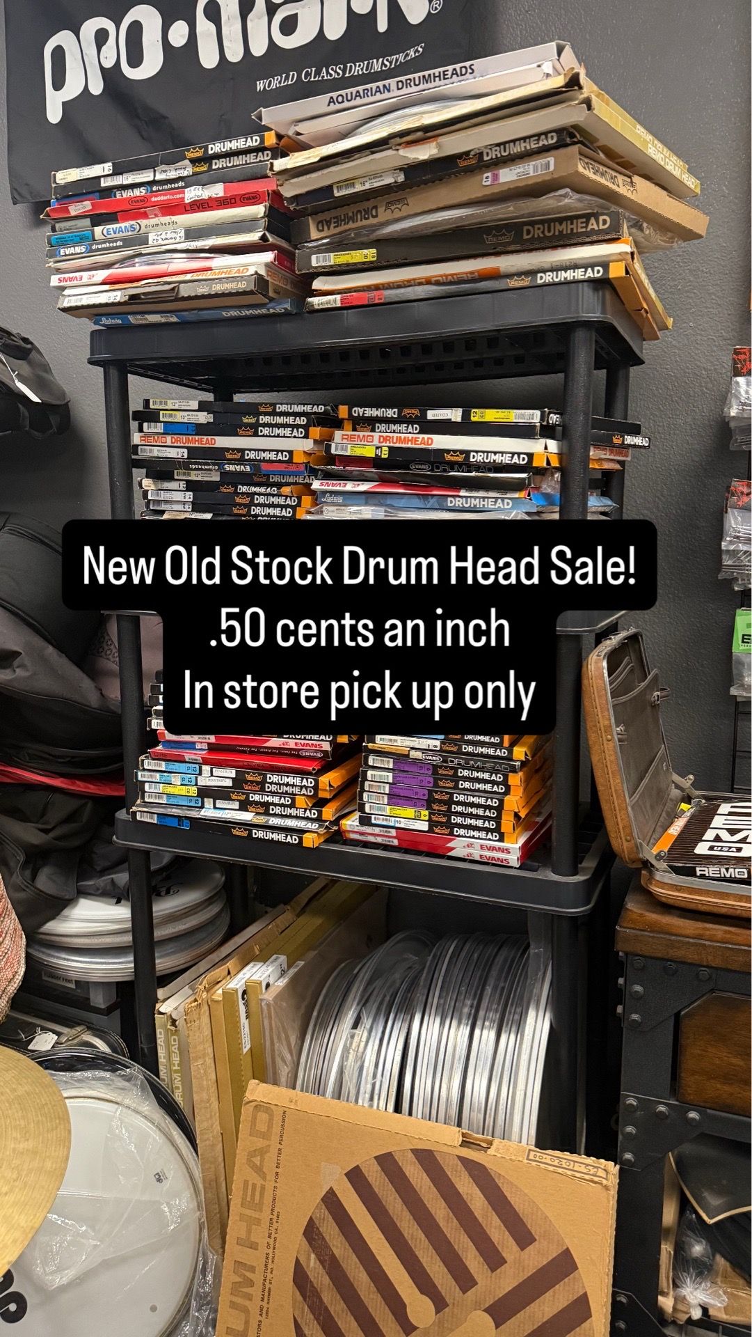 New old stock Drum Heads .50 cents per inch