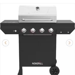 4-Burner Black Propane Grill with Cover, Heat Resistant Gloves, 8-Piece Tool Set and 20 oz. Degreaser