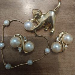 ######VINTAGE 60S-70S Pearl/gold JEWELRY####