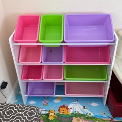 Kids Storage Shelves With Bins
