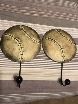 Baseball wall hooks decor