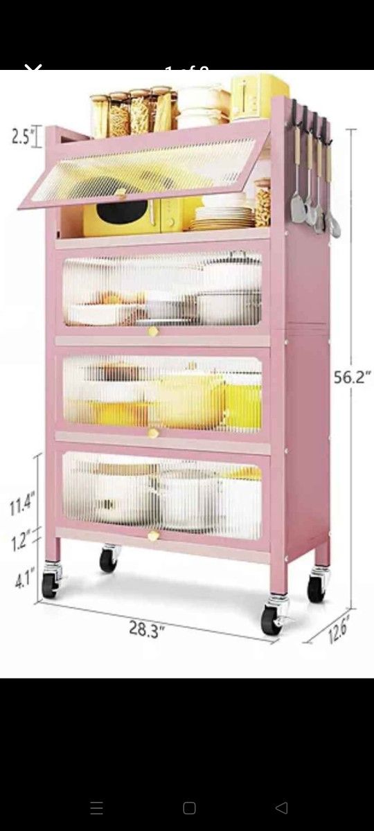 4 door ascent cabinet/ metal/ pink, white, black, cream/ new open box with packing 👍👍