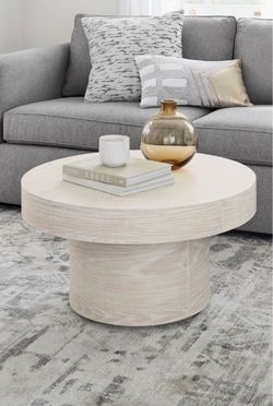 West elm wood round coffee table