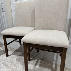 Better Homes & Gardens Reading Tall Dining Chair 2 Pack, Walnut and Cream