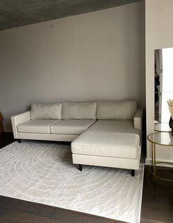 113” Cream/Beige Sectional Sofa