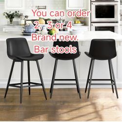 $30 each. 24 inch Counter Stool Modern Bucket Barstool, Faux Leather, Black