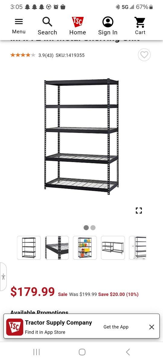 Husky
5-Shelf Storage Shelving .. Brand New Box