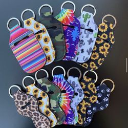 Chapstick / Hand Sanitizer Holders With Door Opener Keyschain 