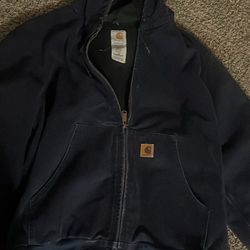 Carhartt jacket navy blue size large