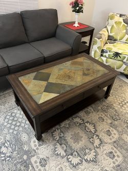 Coffee table with marble top