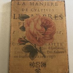 Burlap Rose La Maniere De Cultiver Les Arbres Fruitiers picture 31x23” Canvas