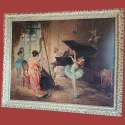 MCM Collectible 1950s COA Signed by Artist Louis Jambor "Twinkle Toes" Lithograph Framed 