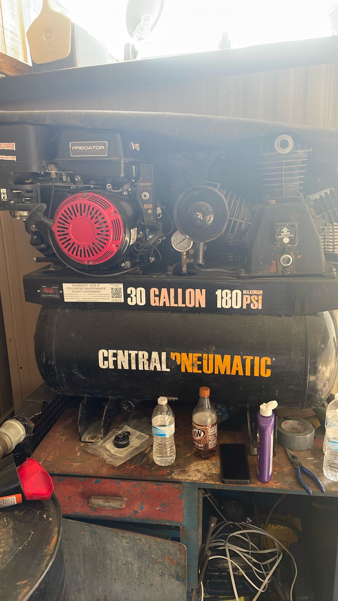 Central Pneumatic 30-Gallon Air Compressor – 180 PSI