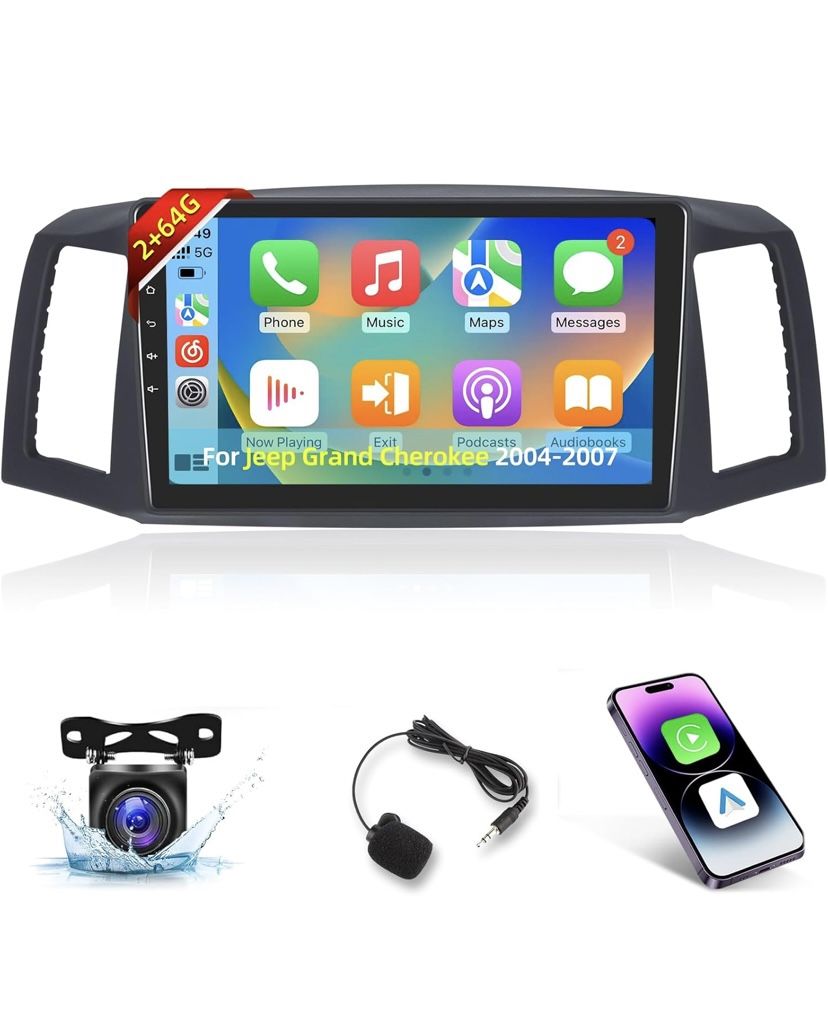 2+64G Android 13 Car Stereo for Jeep Grand Cherokee 2004 2007