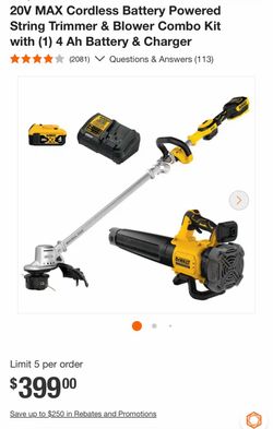 DEWALT 20V MAX Cordless String Trimmer & Blower Combo Kit