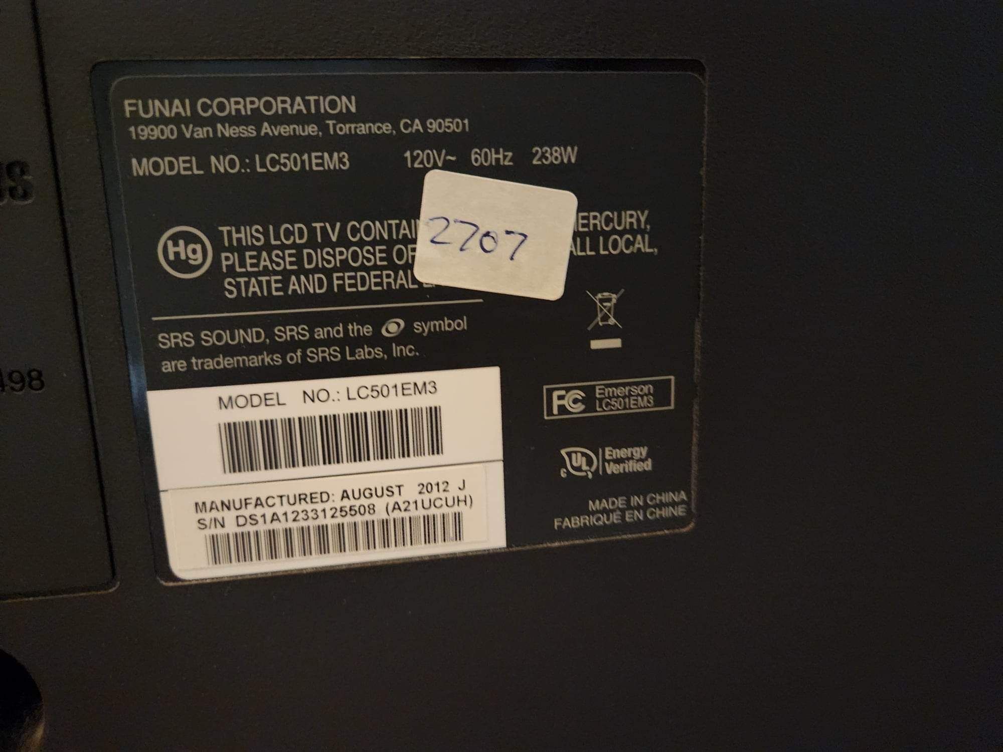 50” LCD TV Emerson LC501EM3 for Sale in WA OfferUp