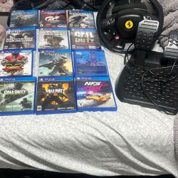 Ps Games And Steering Wheel 