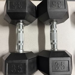 Rogue Fitness Rubber Hex Dumbbell 35 Pounds Pair