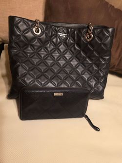 Kate Spade Black Quilted Tote Bag and Wallet Set