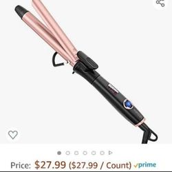1 Inch Curling Iron Hair Curler with Ceramic Coating Barrel,Professional Curling Wand Instant Heat up to 450°F,Dual Voltage,Include Heat Resistant Glo