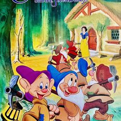 Walt Disney Snow White And The Seven Dwarfs 50th Anniversary Poster *FRAMED*