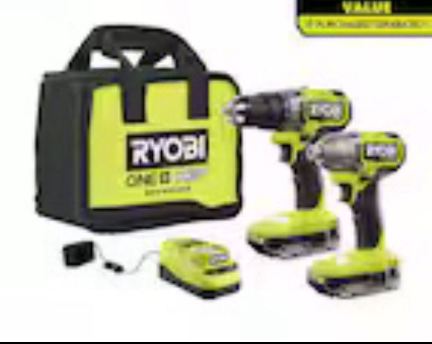 Ryobi ONE+ HP 18V Brushless Cordless 1/2 in. Drill/Driver and Impact Driver Kit w/(2) 2.0 Ah Batteries, Charger, and Bag