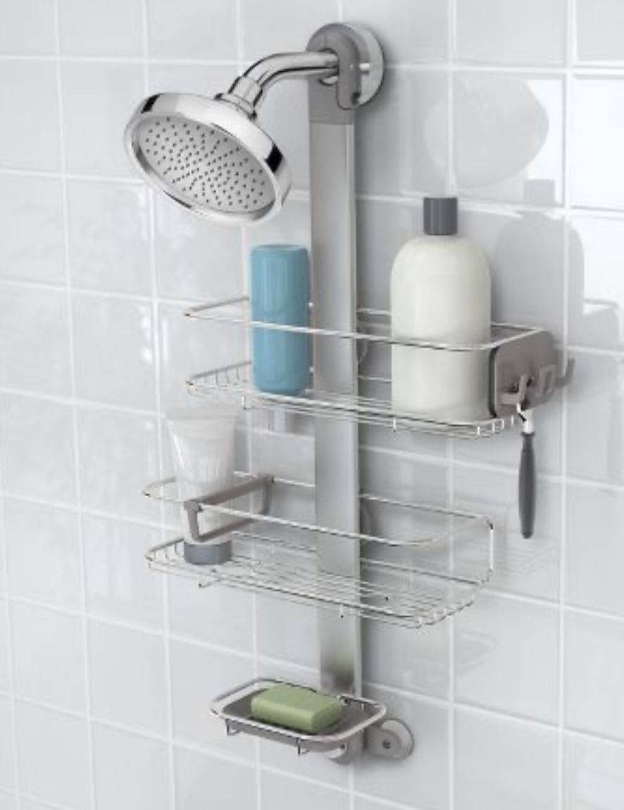 simplehuman Adjustable Shower Caddy Medium Stainless Steel/Anodized