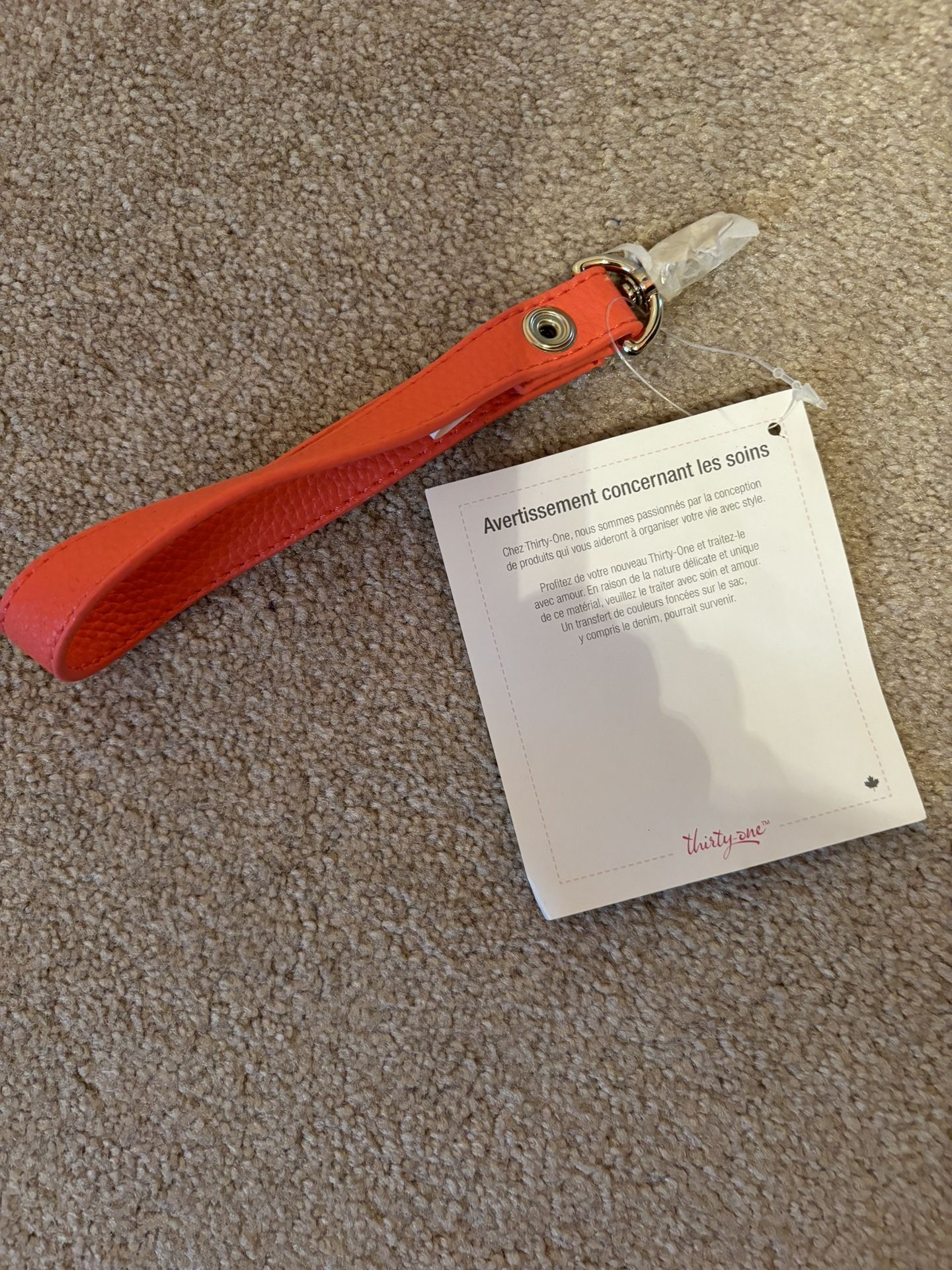 Nwt thirty one coral key fob / wristlet strap