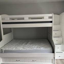 White Bunk Bed with Storage