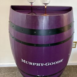 Half Barrel Bar/wine Cart 36” Tall