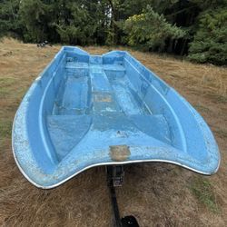 12’ Livingston Fiberglass Boat And Trailer