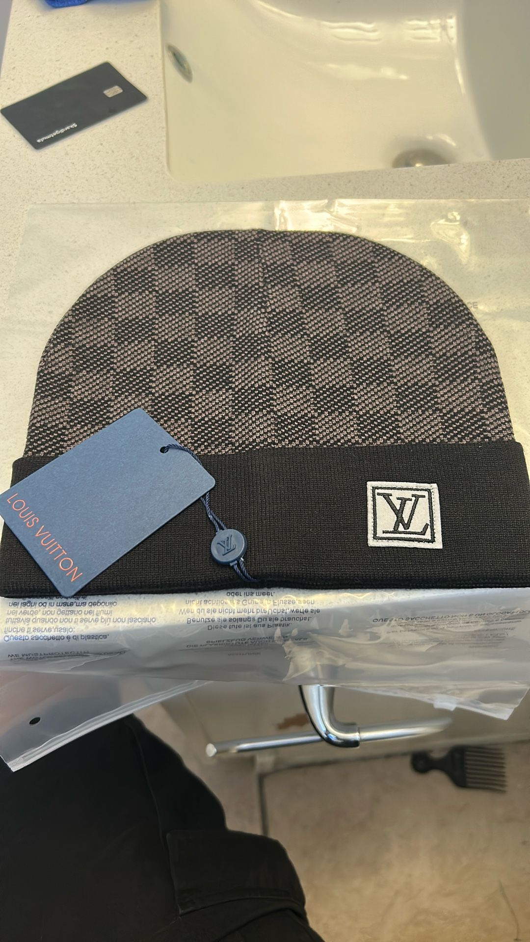 Black And Grey Louis Vuitton Beanie