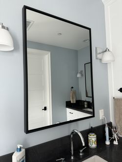 Hamilton hills 30 X 40” Black Framed Floating Mirror
