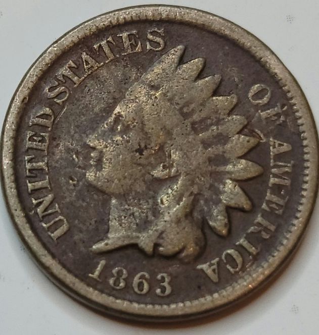 ⭐1863 Indian Head Penny Good Details⭐