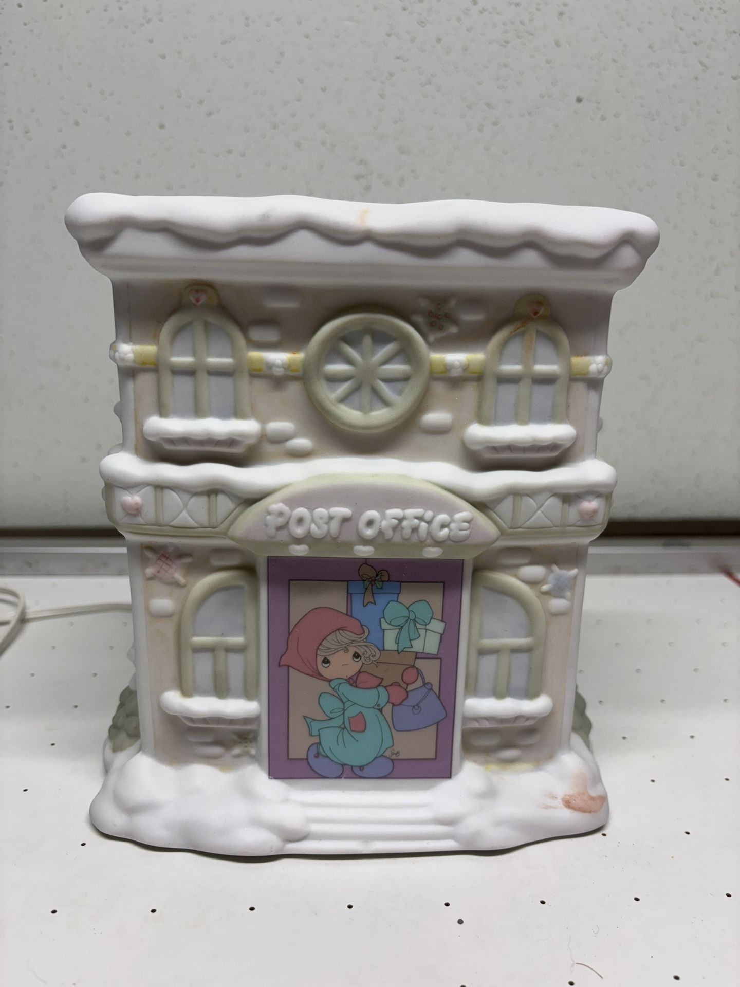 Vintage Precious Moments Lighted Post Office 1996