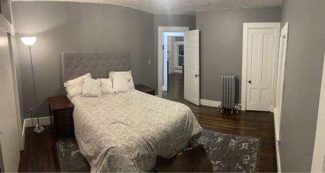FREE Full Size bed, box spring & metal frame like headboard with ability to attach frame I have that for $125. That attaches to a queen and a full.