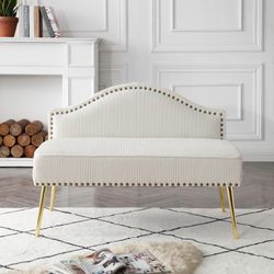 47” Beige  Upholstered Armless Loveseat [NEW IN BOX] **Retails For $380