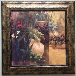 Set of 2 Large Framed Floral Wall Art – 32x32 Inches – Art Fronckowiak