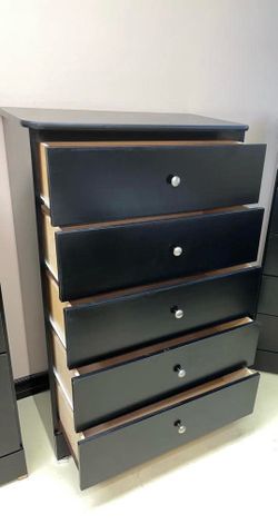 Black 5 drawer with rails