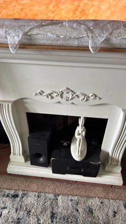 Vintage White Decorative Fireplace Mantel / Farmhouse French Country