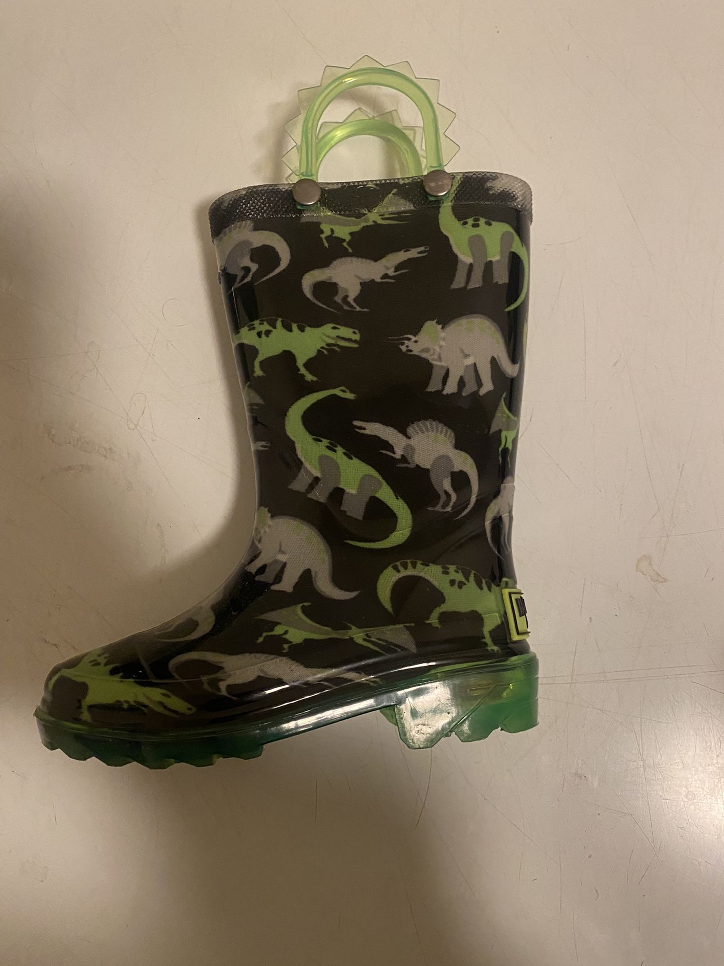 Worn Few Times, Used Dinosaur Light Up Rain Boots