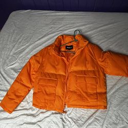 Orange Puffer Jacket 