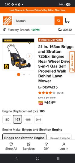 New DeWalt Gas powered Mower